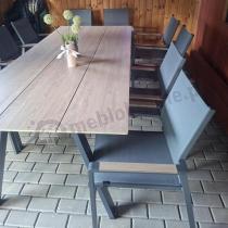 Aranżacja: Aluminiowy zestaw obiadowy do ogrodu dla 10 osób, stół 220 cm z blatem polystone – Mivo Ebra, antracyt