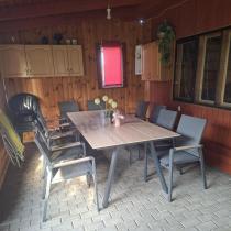 Aranżacja: Aluminiowy zestaw obiadowy do ogrodu dla 10 osób, stół 220 cm z blatem polystone – Mivo Ebra, antracyt
