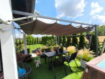Aranżacja: Antracytowa metalowa pergola tarasowa 4x4 wolnostojąca - Niro Grey