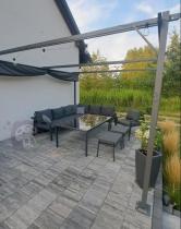 Aranżacja: Antracytowa metalowa pergola tarasowa 4x4 wolnostojąca - Niro Grey