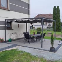 Aranżacja: Antracytowa metalowa pergola tarasowa 4x4 wolnostojąca - Niro Grey