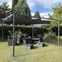 Aranżacja: Antracytowa metalowa pergola tarasowa 4x4 wolnostojąca - Niro Grey