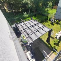 Aranżacja: Antracytowa pergola ogrodowa z zasłonami Hiro 3x4 - Grey