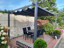 Aranżacja: Antracytowa pergola tarasowa 3x4 aluminium Kirn Szary