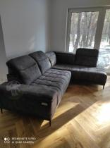 Aranżacja: Antracytowy narożnik z szerokim siedziskiem Focus L 278x204cm Salvador 15 – antracite prawy