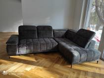 Aranżacja: Antracytowy narożnik z szerokim siedziskiem Focus L 278x204cm Salvador 15 – antracite prawy