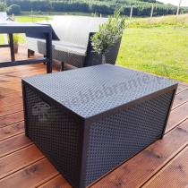 Aranżacja: Arica Rattan Table stolik ogrodowy ze skrzynią grafitowy