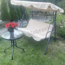 Aranżacja: Beżowa huśtawka ogrodowa Bressa z metalowym stelażem - Cream
