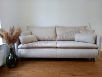 Aranżacja: Beżowa kanapa Asti z funkcją spania na wysokich nóżkach 215x96cm