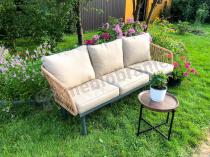 Aranżacja: Beżowa trzyosobowa sofa nataras 182 cm Postigo