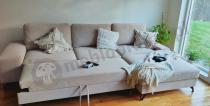 Aranżacja: Beżowy elegancki narożnik welurowy Flavio II 293x179 Matt Velvet 08 prawy