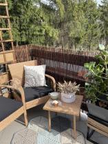 Aranżacja: Beżowy komplet mebli na balkon dla 2 osób Morrone Duo Yellow & Black