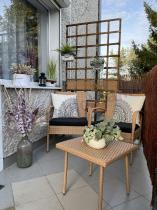 Aranżacja: Beżowy komplet mebli na balkon dla 2 osób Morrone Duo Yellow & Black