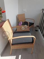 Aranżacja: Beżowy komplet mebli na balkon dla 2 osób Morrone Duo Yellow & Black
