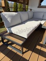 Aranżacja: Beżowy narożnik wypoczynkowy na taras 220x220cm Panaon - Light Beige Teak