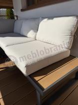 Aranżacja: Beżowy narożnik wypoczynkowy na taras 220x220cm Panaon - Light Beige Teak