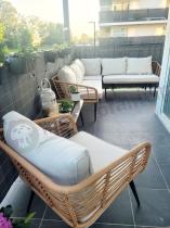 Aranżacja: Beżowy narożnik z fotelem na taras w stylu boho - Torgiano Corner - Brown