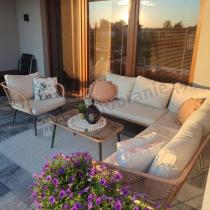 Aranżacja: Beżowy narożnik z fotelem na taras w stylu boho - Torgiano Corner - Brown