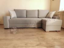 Aranżacja: Beżowy prosty narożnik rozkładany do salonu Rossa 240x143