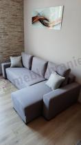 Aranżacja: Beżowy prosty narożnik rozkładany do salonu Rossa 240x143
