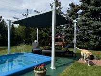 Aranżacja: Biała Aluminiowa pergola na taras Kirn 3x4 - Grey White