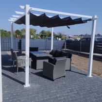 Aranżacja: Biała Aluminiowa pergola na taras Kirn 3x4 - Grey White