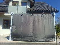 Aranżacja: Biała Aluminiowa pergola z zasłonami na taras Kirn 3x4 - Grey White - 2025