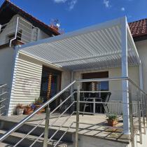 Aranżacja: Biała pergola tarasowa 4x4 Lufel aluminium