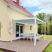 Aranżacja: Biała wolnostojąca pergola tarasowa 3x4 aluminiowa Lufel