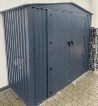 Aranżacja: Blaszak narzędziowy Hartt Plus 240x120x205cm - z drzwiami na zawiasach - Antracyt A16
