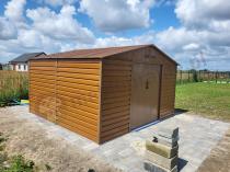 Aranżacja: Blaszana szopa na narzędzia ogrodowe Agger 340x319cm (10,2m2) – Wood