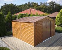 Aranżacja: Blaszana szopa na narzędzia ogrodowe Agger 340x319cm (10,2m2) – Wood