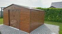 Aranżacja: Blaszana szopa na narzędzia ogrodowe Agger 340x319cm (10,8m2) – Wood