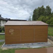 Aranżacja: Blaszana szopa na narzędzia ogrodowe Agger 340x386cm – Wood