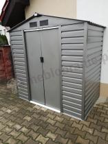 Aranżacja: Blaszany domek narzędziowy Dummer 213x131x213cm (2,4m2) - Srebrny ciemny GA15