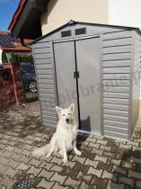 Aranżacja: Blaszany domek narzędziowy Dummer 213x131x213cm (2,4m2) - Srebrny ciemny GA15