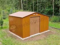 Aranżacja: Blaszany domek narzędziowy z drewutnią Wipper 342x255cm (6,5m2) – Wood