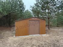 Aranżacja: Blaszany domek narzędziowy z drewutnią Wipper 342x255cm (6,5m2) – Wood