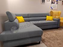 Aranżacja: Błękitny narożnik z funkcją spania Livio 249x184 cm Evolution 13 ice blue lewy