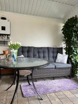 Aranżacja: Brązowa sofa ogrodowa dla 3 osób 180cm Laritto