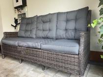 Aranżacja: Brązowa sofa ogrodowa dla 3 osób 180cm Laritto