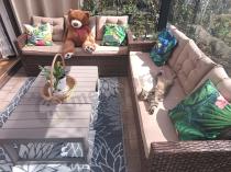 Aranżacja: Brązowa sofa ogrodowa z technorattanu 177cm Topiano – Carmel