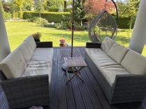 Aranżacja: Brązowa sofa ogrodowa z technorattanu 185cm Cofete – Brown