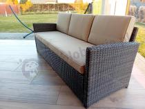 Aranżacja: Brązowa sofa ogrodowa z technorattanu 185cm Cofete – Brown