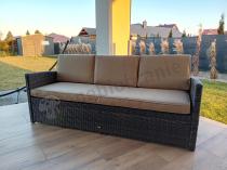 Aranżacja: Brązowa sofa ogrodowa z technorattanu 185cm Cofete – Brown