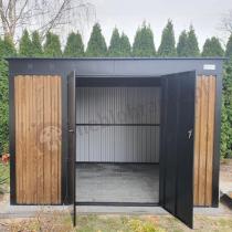 Aranżacja: Brązowa szopa na narzędzia Nittel Plus 300x240 cm - drzwi na zawiasach - Wooden