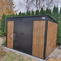 Aranżacja: Brązowa szopa na narzędzia Nittel Plus 300x240 cm - drzwi na zawiasach - Wooden