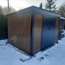 Aranżacja: Brązowa szopa na narzędzia Nittel Plus 300x240 cm - drzwi na zawiasach - Wooden