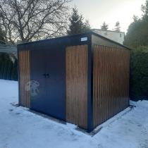 Aranżacja: Brązowa szopa na narzędzia Nittel Plus 300x240 cm - drzwi na zawiasach - Wooden