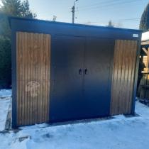 Aranżacja: Brązowa szopa na narzędzia Nittel Plus 300x240 cm - drzwi na zawiasach - Wooden